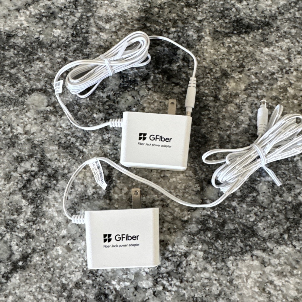 Two Google GFiber Fiber Jack Power Adapters Power Supply 12V 1A KL-WA120100-D